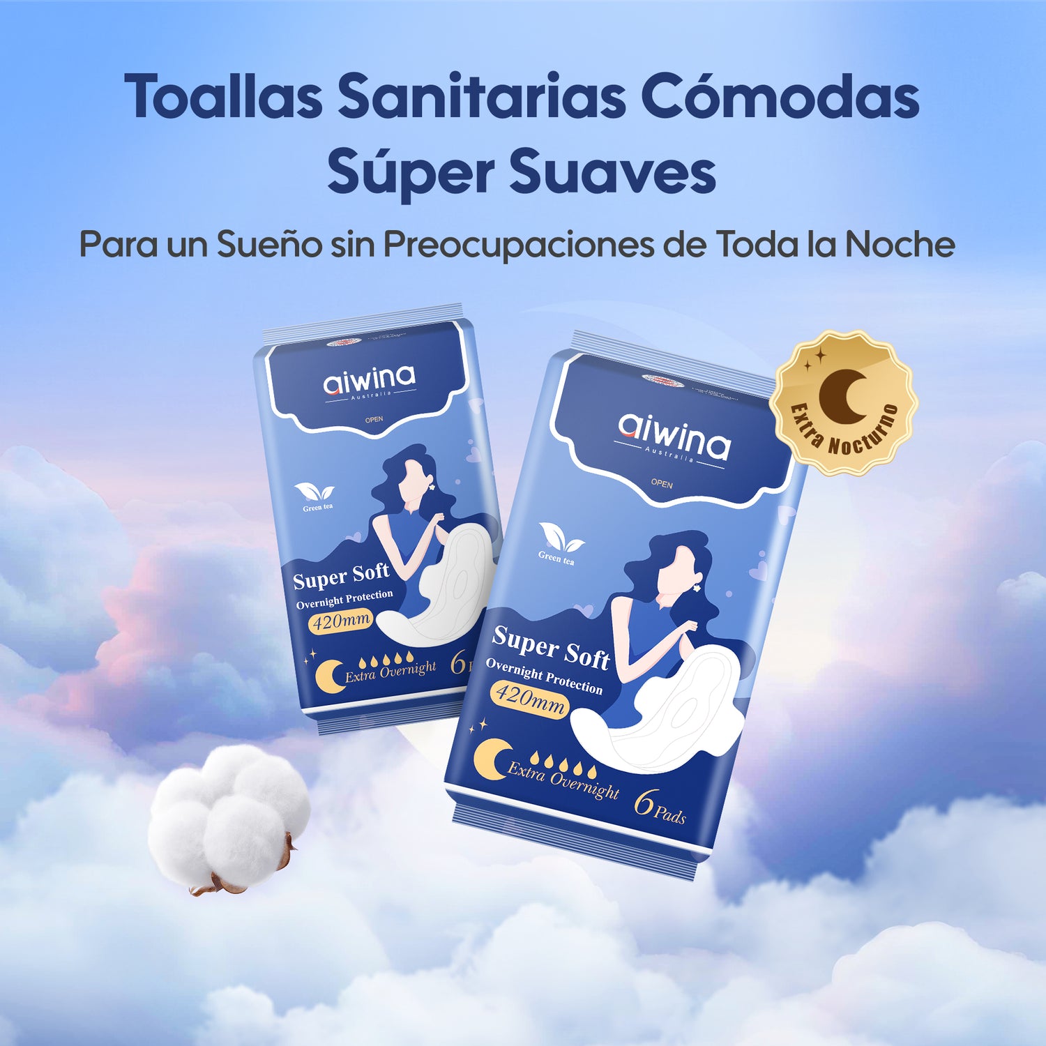 Toalla sanitaria súper suave y cómoda 420 mm